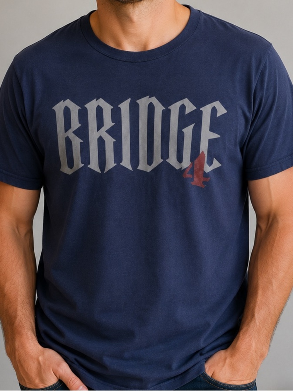 Bridge Graphic Crewneck T-Shirt - Navy